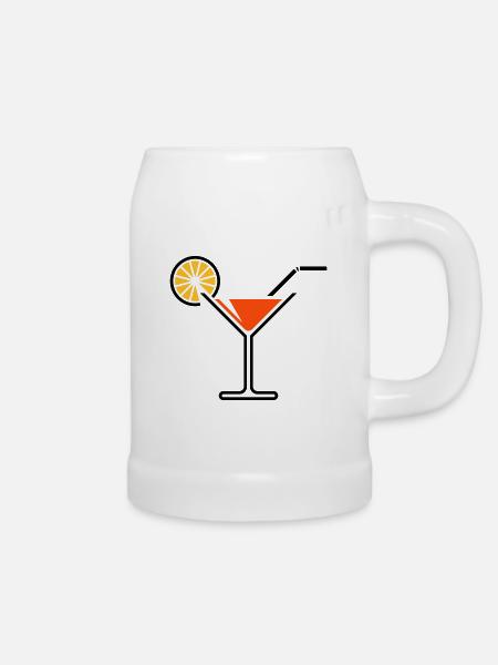 Cocktail / Cocktailglas / Martini + (Orange) - Bierkrug - Weiß