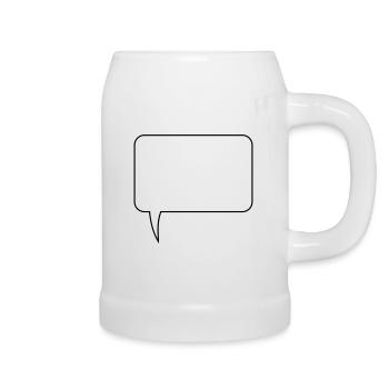 Speech bubble rectangle design - Beer Mug - white - Right