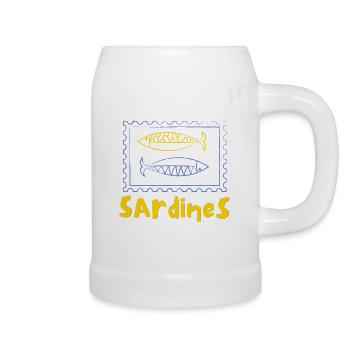Sardinen-Dose - Bierkrug - Weiß - Rechts