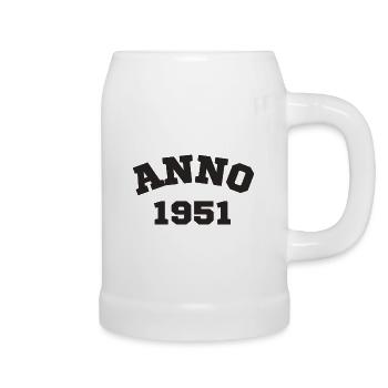 Anno 1951 Birthday Year of birth - Beer Mug - white - Right