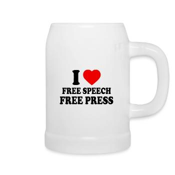 i love free speech free press - Chope en céramique - blanc - Droite