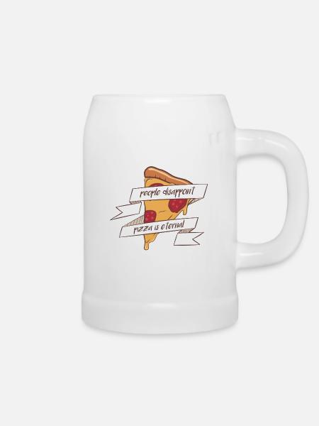 ewige Pizza - Bierkrug - Weiß