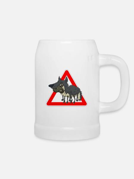 Schaf Wolf - Bierkrug - Weiß