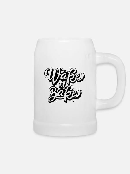 Wake n Bake - Bierkrug - Weiß