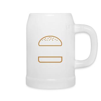 Burger Hamburger Fastfood Essen - Bierkrug - Weiß - Rechts