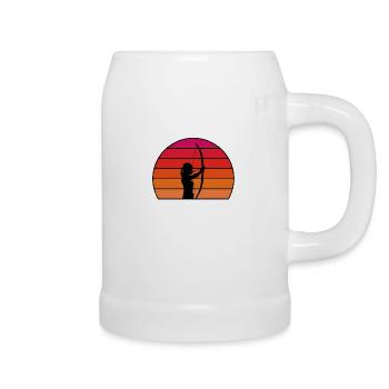 Archer motif silhouette - Beer Mug - white - Right
