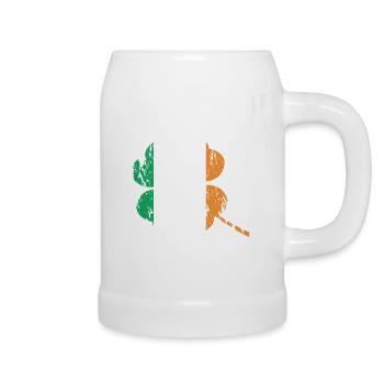 Irlande drapeau irlandais grunge used look trèfle - Chope en céramique - blanc - Droite