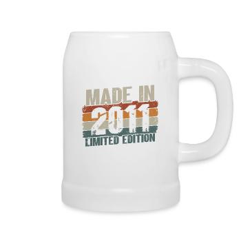 Millésime 2011 né 10 anniversaire cadeau - Chope en céramique - blanc - Droite