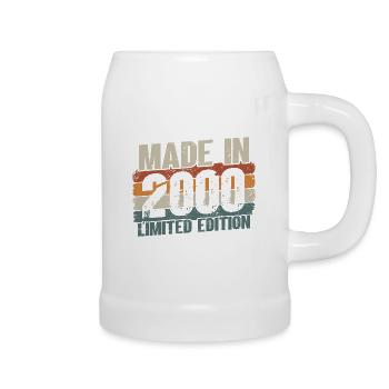 Jahrgang 2000 geboren 21 Geburtstag - Bierkrug - Weiß - Rechts