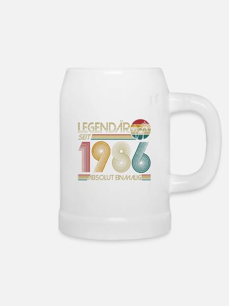 Legendär seit 1986 Retro Vintage Geburtstag - Bierkrug - Weiß