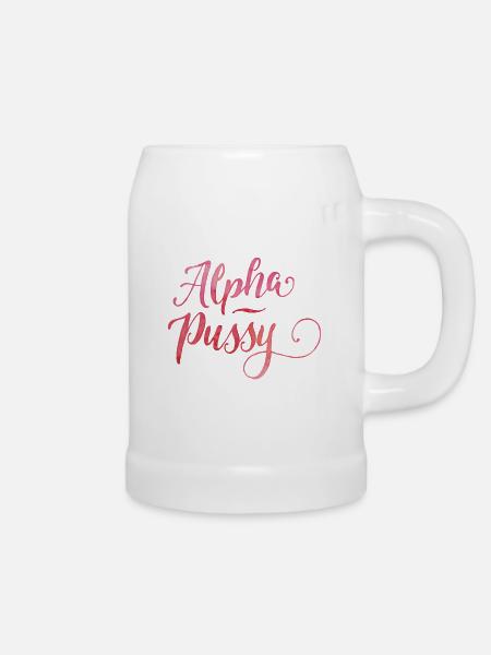 Alpha-Pussy - Bierkrug - Weiß