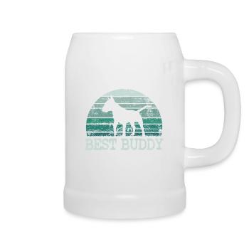 Cadeau d'amant de chien Bull Terrier Vintage - Chope en céramique - blanc - Droite