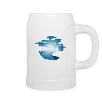 Fishing Father Son - Beer Mug - white - Right