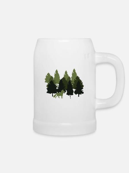 Fuchs Wald Freiheit Spruch - Bierkrug - Weiß
