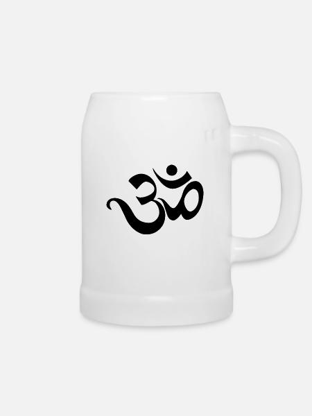 Om - Bierkrug - Weiß