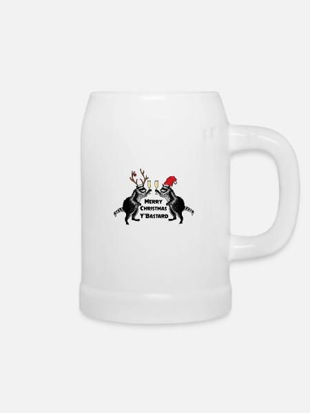 Weihnachts-Waschbären - Bierkrug - Weiß