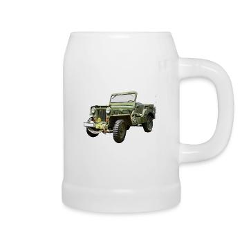 Willys Jeep Odtimer - Bierkrug - Weiß - Rechts