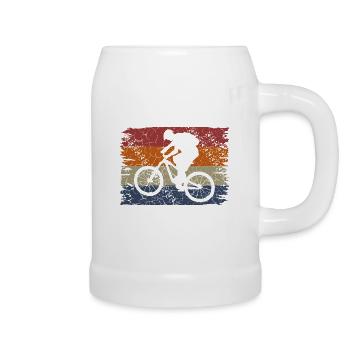 Mtb mountain bike retro mountain biker gift - Beer Mug - white - Right
