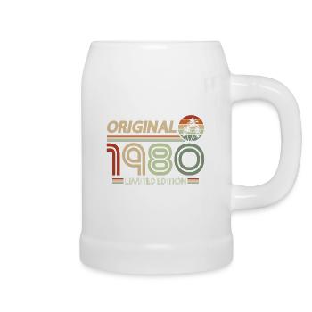 Idée cadeau d'anniversaire originale née en 1980 - Chope en céramique - blanc - Droite