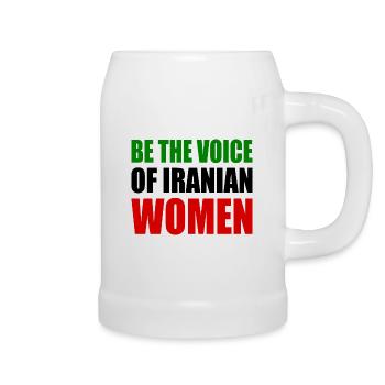 Be the voice of iranian women - Beer Mug - white - Right