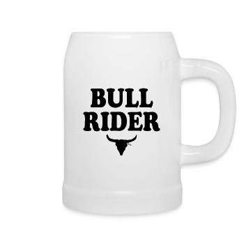 Bull rider - Chope en céramique - blanc - Droite