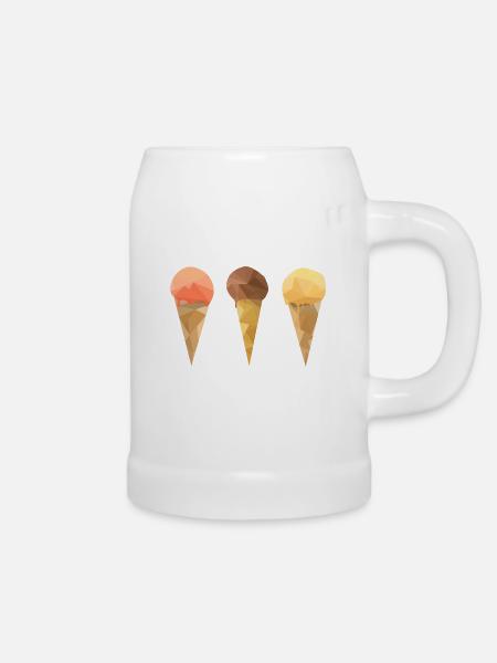Low Poly Icecream - Bierkrug - Weiß