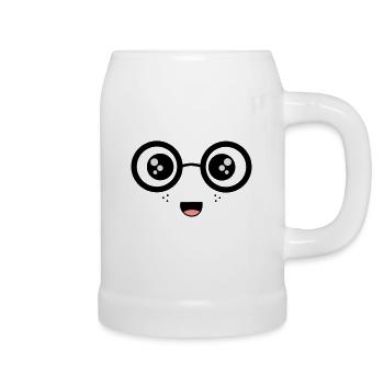 Nerdy Face - Beer Mug - white - Right