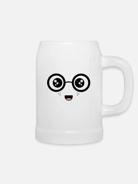 Nerdy Face - Bierkrug - Weiß