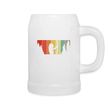 Archer forest retro motif - Beer Mug - white - Right