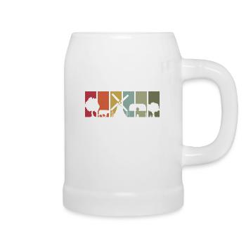 vintage retro Dorfkind Dorf Spruch - Bierkrug - Weiß - Rechts