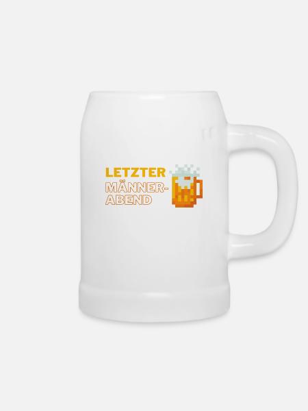 Letzter Männerabend pixel - Bierkrug - Weiß