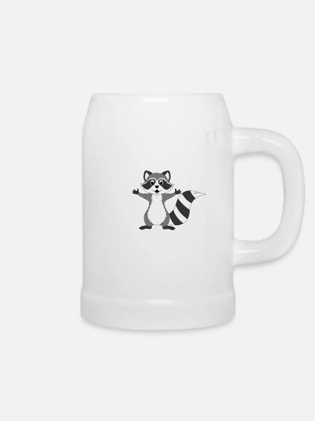Waschbär - Bierkrug - Weiß