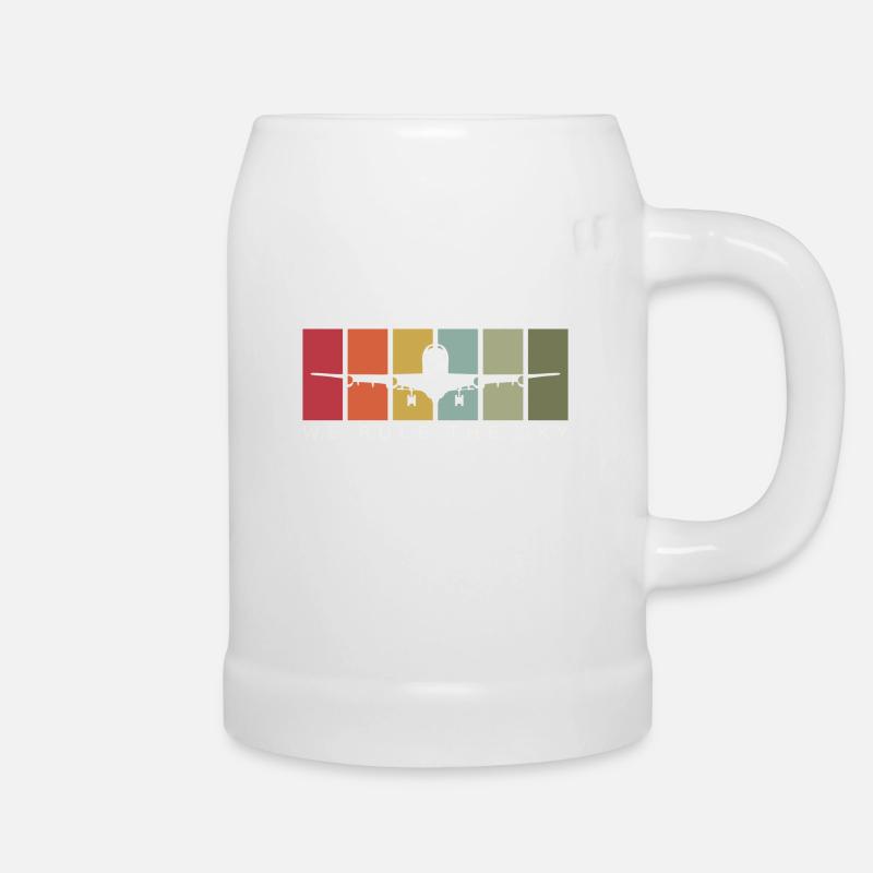 We dominate the sky air traffic controller vintage - Beer Mug - white