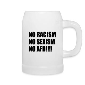 no racism no sexism no afd - Beer Mug - white - Right