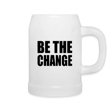 be the change - Bierkrug - Weiß - Rechts