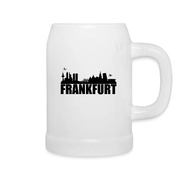 Frankfurt Skyline Silhoue - Bierkrug - Weiß - Rechts