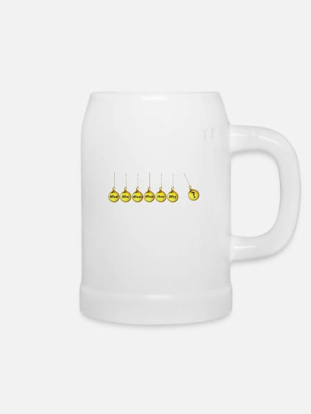 Fragen - Bierkrug - Weiß