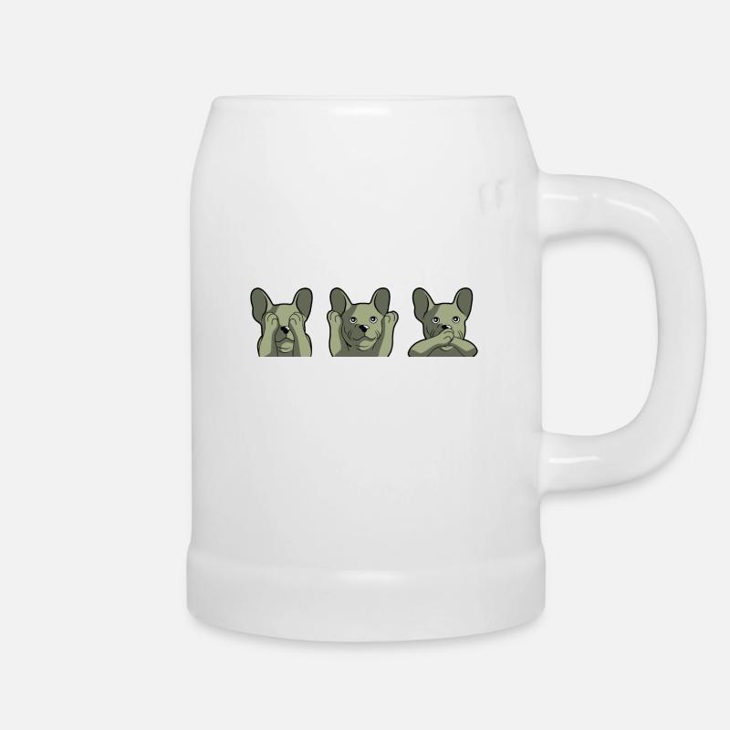 Dog I see hear nothing speak - Beer Mug - white