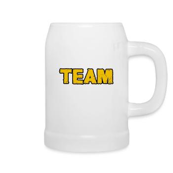 Team, gelb - Bierkrug - Weiß - Rechts
