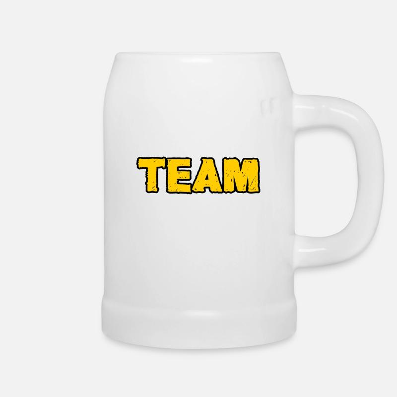 Team, gelb - Bierkrug - Weiß