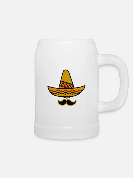 Sombrero - Bierkrug - Weiß