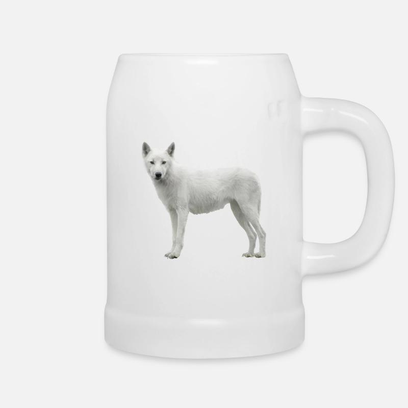 Loup - Chope en céramique - blanc
