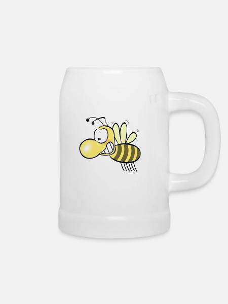 Lustige Biene - Bierkrug - Weiß