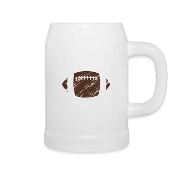 Sonntag ist Footballtag American Football Spruch - Bierkrug - Weiß - Rechts