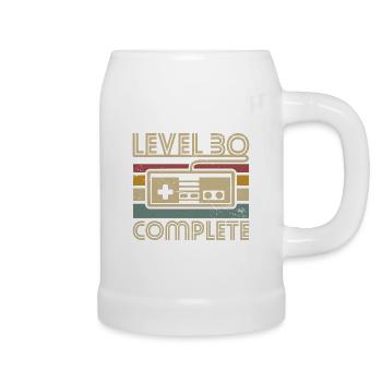 Level 30 Complete 30 Birthday Gamer 30 Years - Beer Mug - white - Right