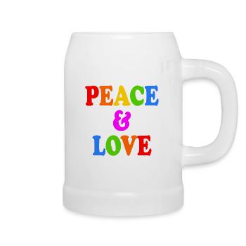 Peace and love - Beer Mug - white - Right