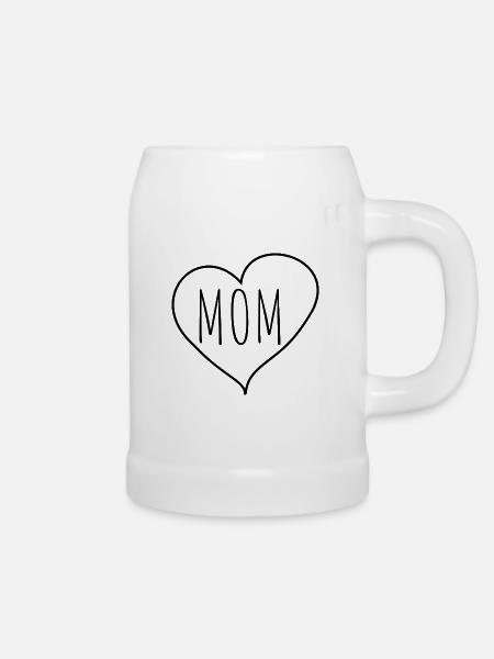 Mama Herz - Bierkrug - Weiß