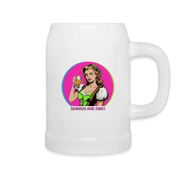 Dirndl Comic Style Bier Schwips Flirt - Bierkrug - Weiß - Rechts