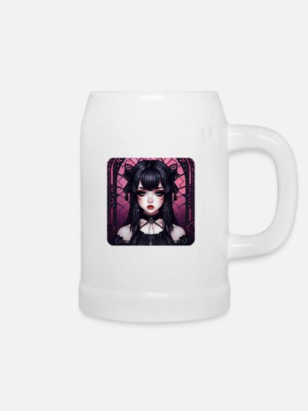Geheimnisvolles Gothik Girl - Bierkrug - Weiß