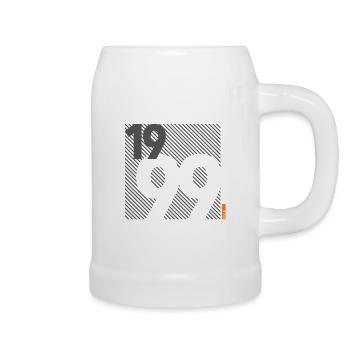 Hergestellt im Jahr 1999 Retro Modernistisches Design Geburtstagsgeschenk - Bierkrug - Weiß - Rechts